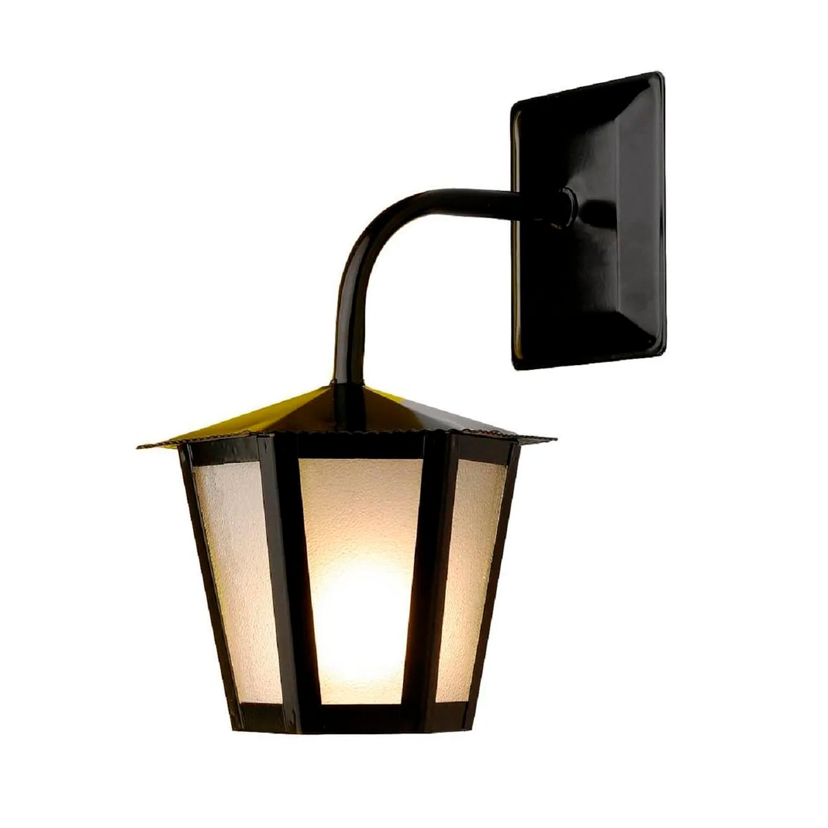 Luminária Arandela Colonial Sextavada Preto E27 Difusor Termoplástico - Ideal Iluminação