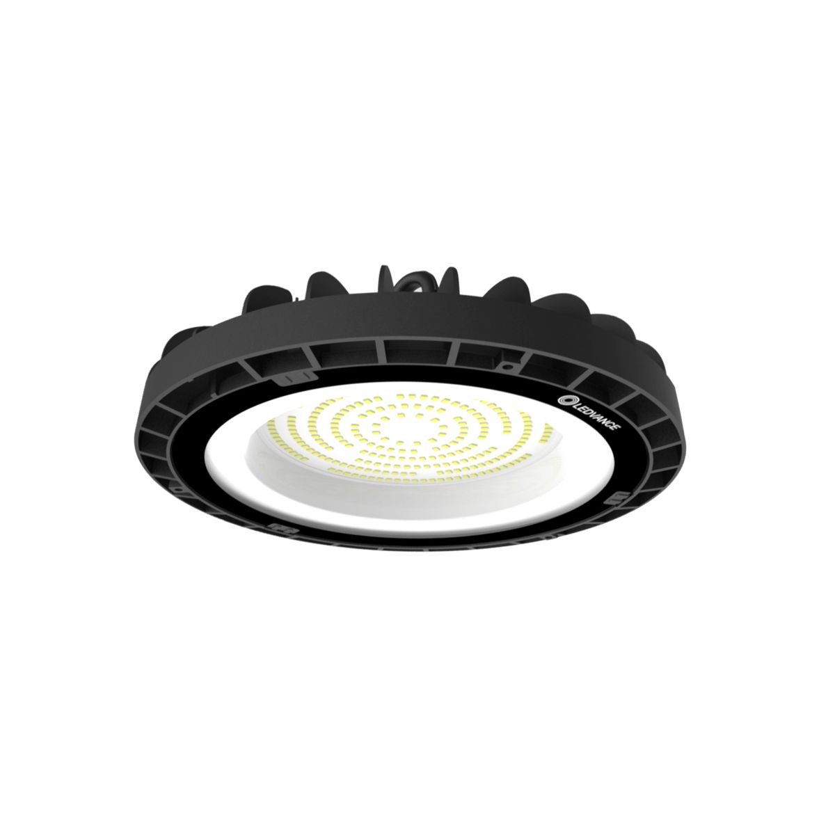 Luminária Industrial Highbay Led Sobrepor Preto 150W Bivolt 6500K Branco Frio 19500Lm Difusor Vidro 105G C/Protetor Surto 4Kv - Ledvance