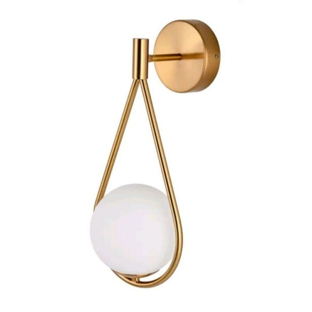 Luminária Arandela Gota Dourado/Ono P/Lâmpada Halopin/Bipino G9 Bivolt Difusor Vidro Leitoso - Spotline
