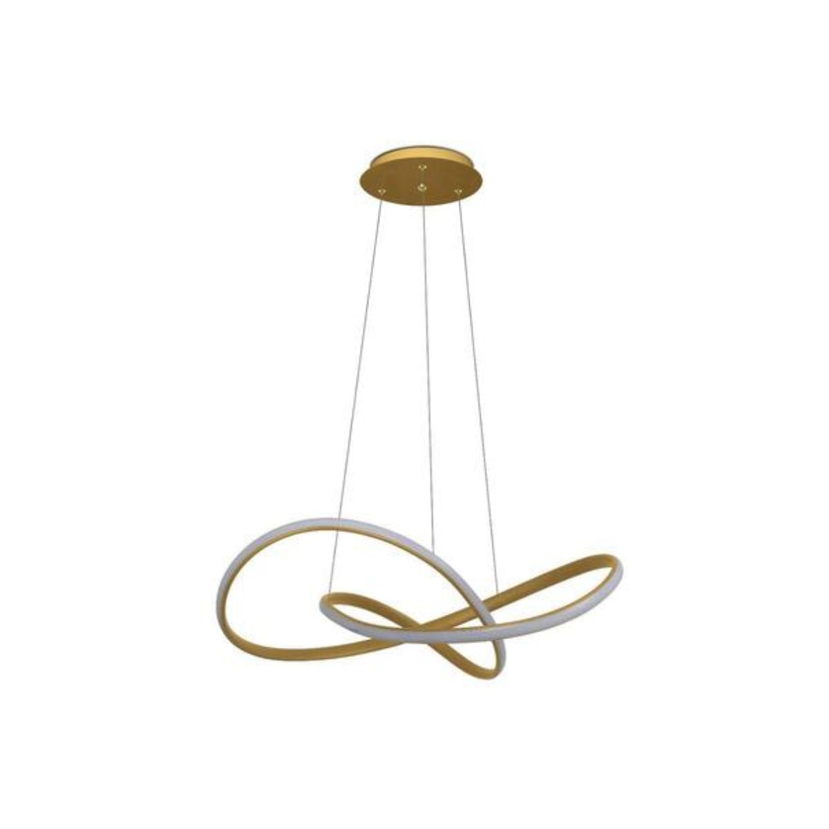 Luminária Pendente Led Trilha Dourado 30W Bivolt 3000K Branco Quente 2700Lm - Sl Iluminação