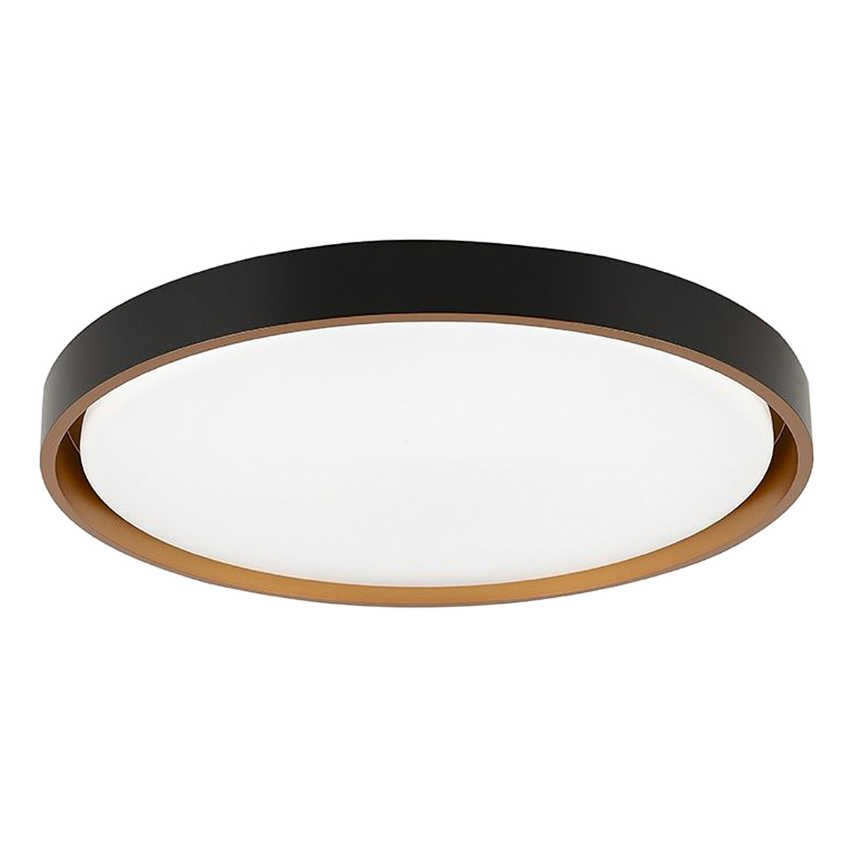 Luminária Plafon Led Sobrepor Montana Preto/Dourado 48/96W Bivolt 3000K/4000K/6000K Luz Amarela/Neutra/Branca - Hevvy