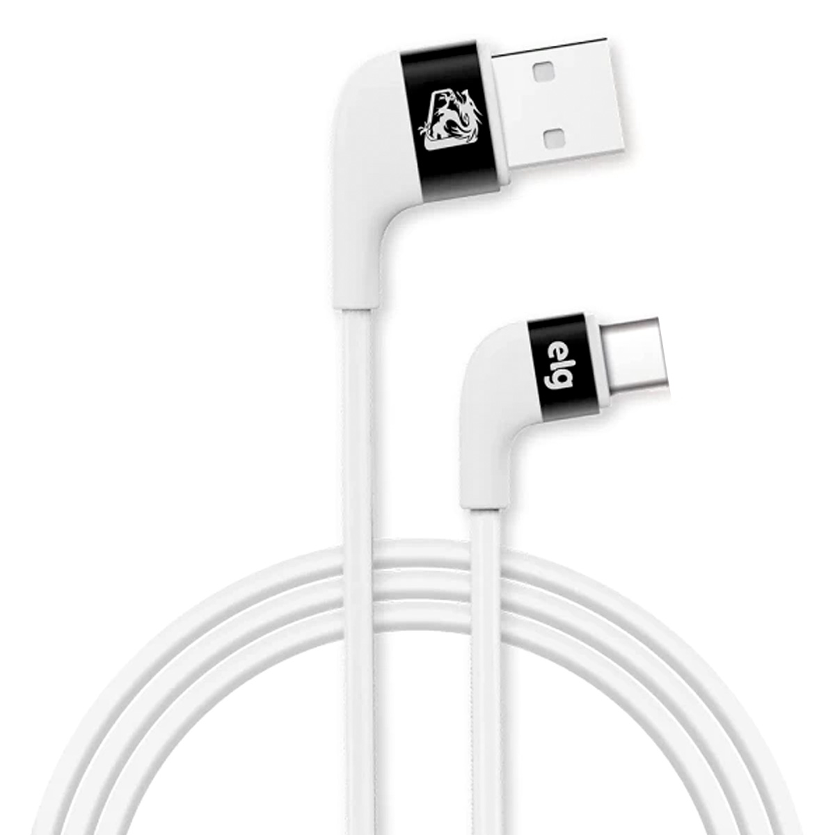 Cabo Usb Tipo C Carregador Branco 1 Metro Conector 90G 3A 15W XFTC10WH - Elg
