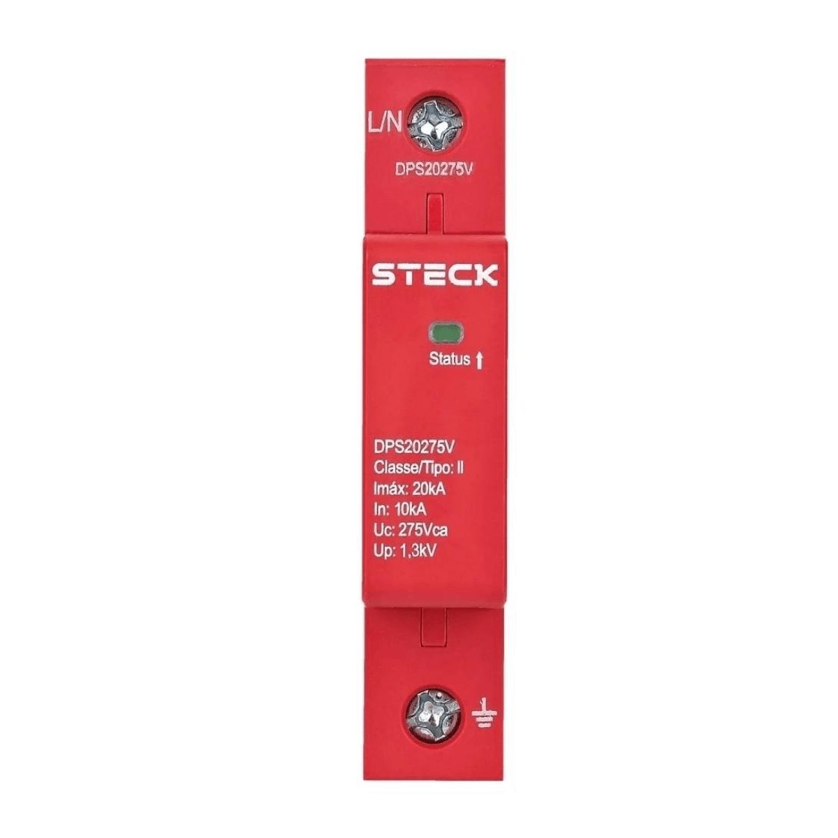 Protetor Surto Dps Monobloco 275V 20Ka Vermelho Classe Ii Com Cartucho - Steck