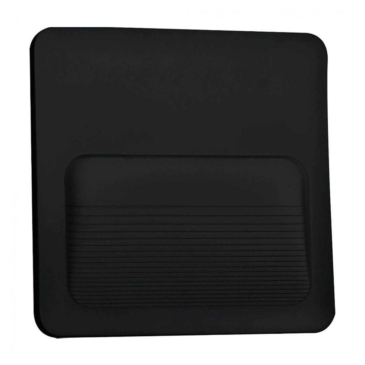 Luminária Balizador Led Embutir Quadrado Preto 2W Bivolt 6500K Luz Branca 120Lm 123x123x11mm Avant