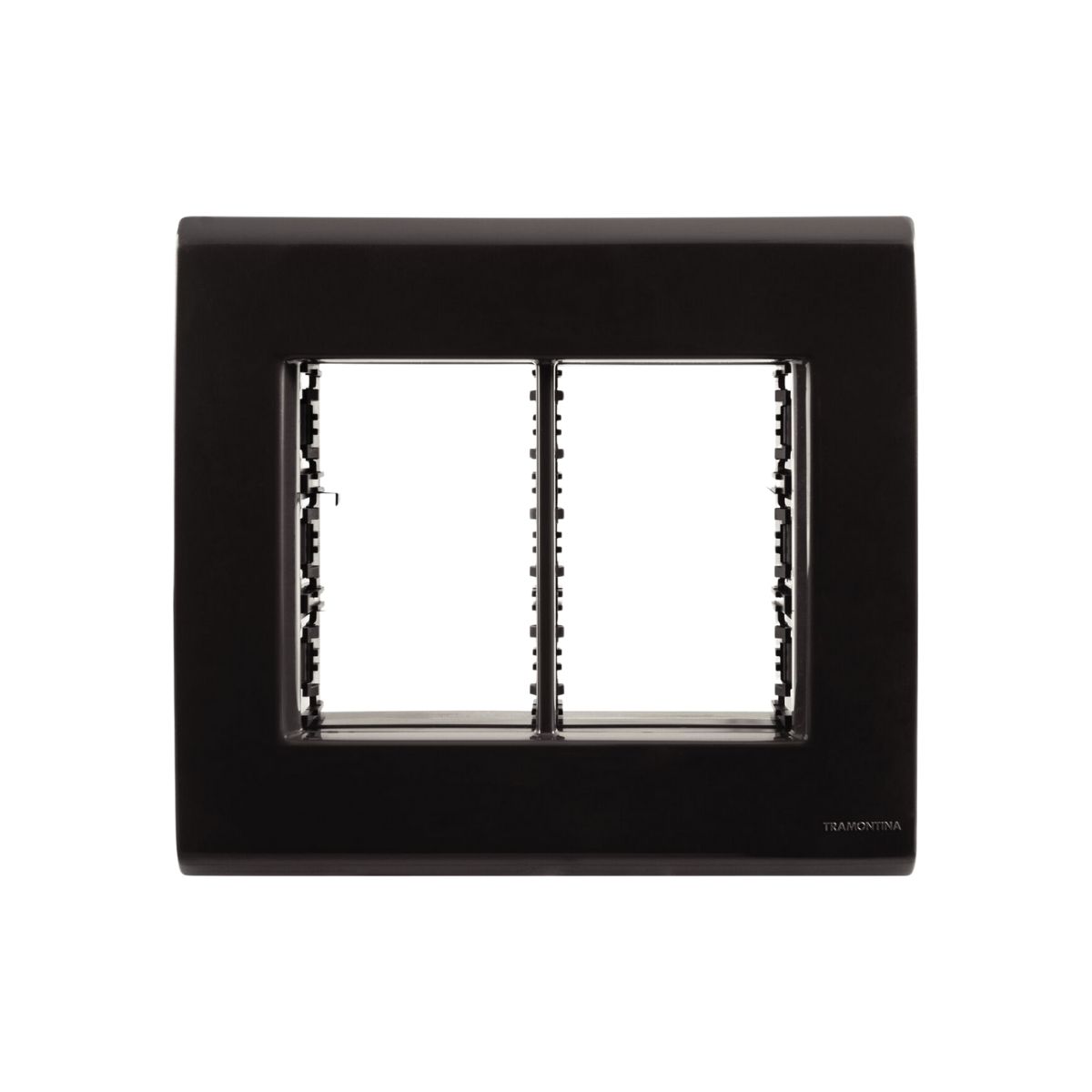 Placa Acabamento 4X4 3+3 Postos Grafite Liz - Tramontina