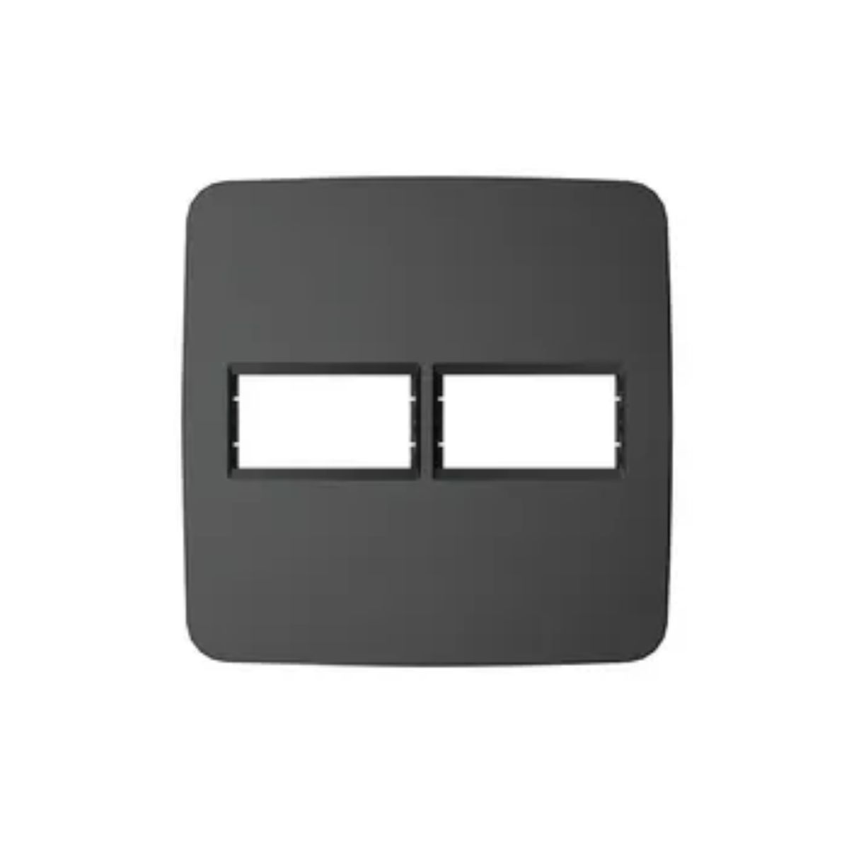 Placa Acabamento 4X4 2 Postos Horizontal Preto Origen - Abb