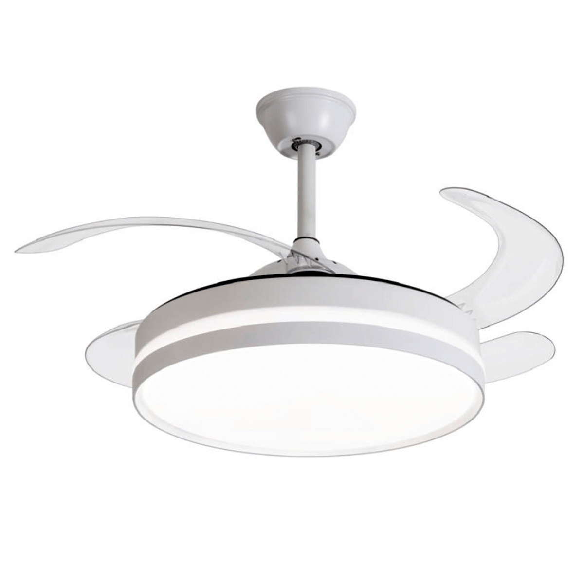 Ventilador Isis Retrátil Com Controle 30W Bivolt Branco 3000/4000/6000K Luz Amarela/Neutra/Branca - Spot Line