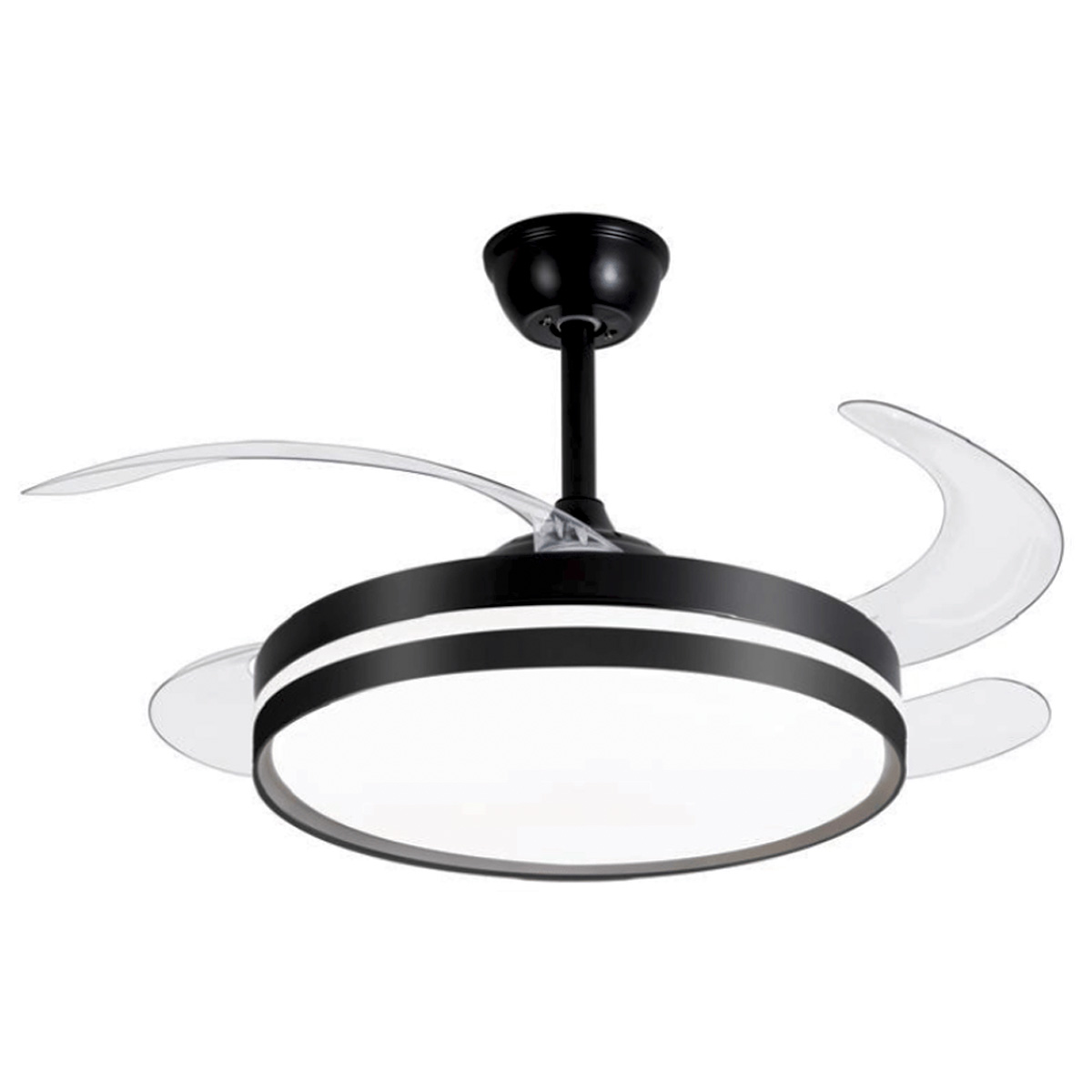 Ventilador Isis Retrátil Com Controle 30W Bivolt Preto 3000/4000/6000K Luz Amarela/Neutra/Branca - Spot Line