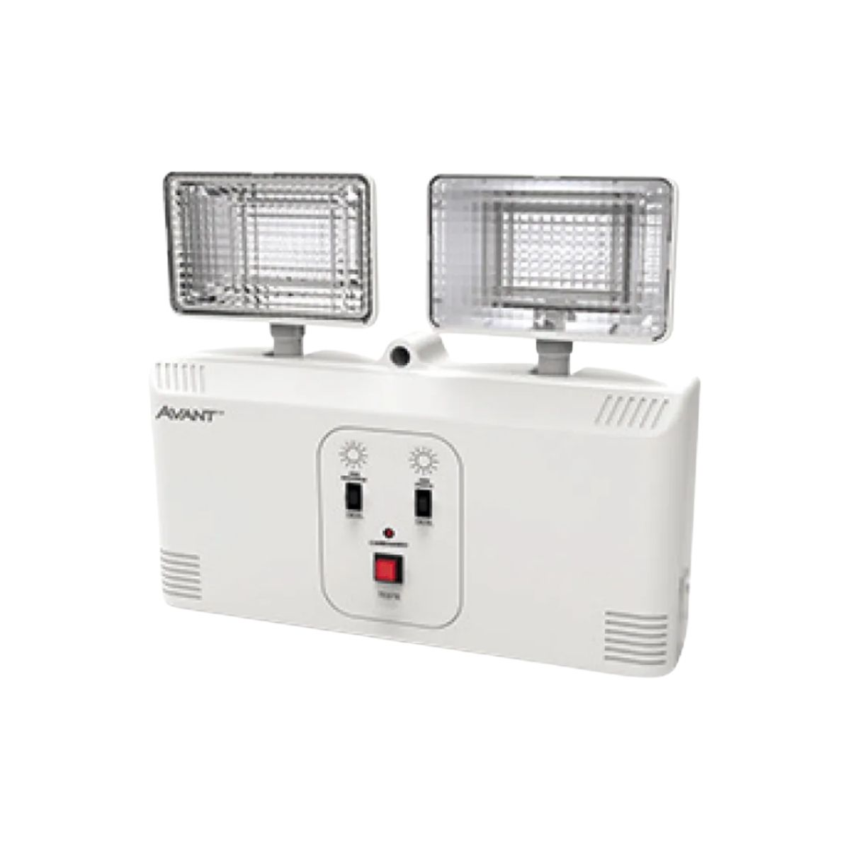Luminária Emergência Led 2 Faróis Sobrepor 12W Bivolt 6000K Branco Frio 2200Lm 4H Ip20 - Avant