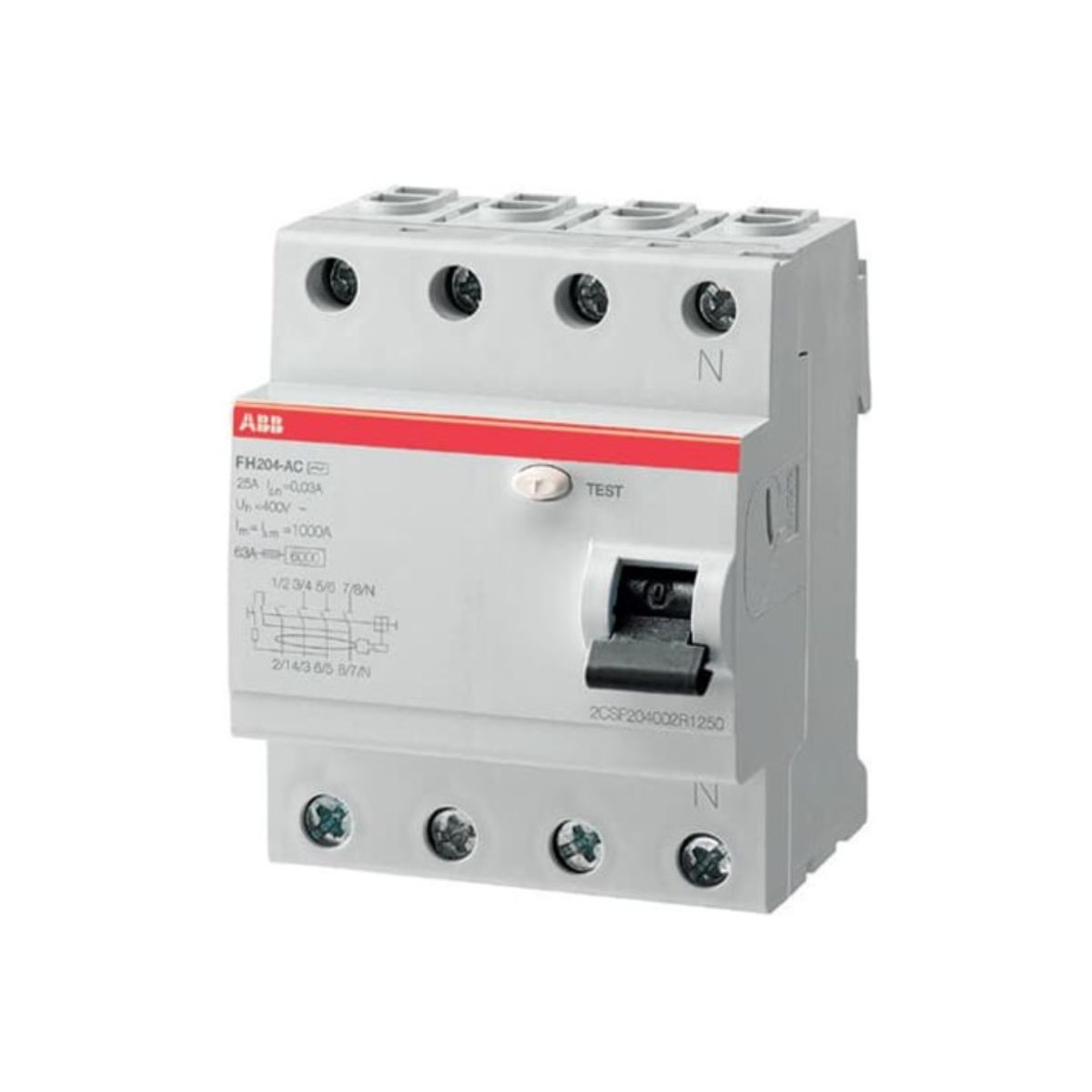 Interruptor Diferencial Residual 4P 25A 30Ma 10Ka 400V 50Hz Tipo Ac - Abb