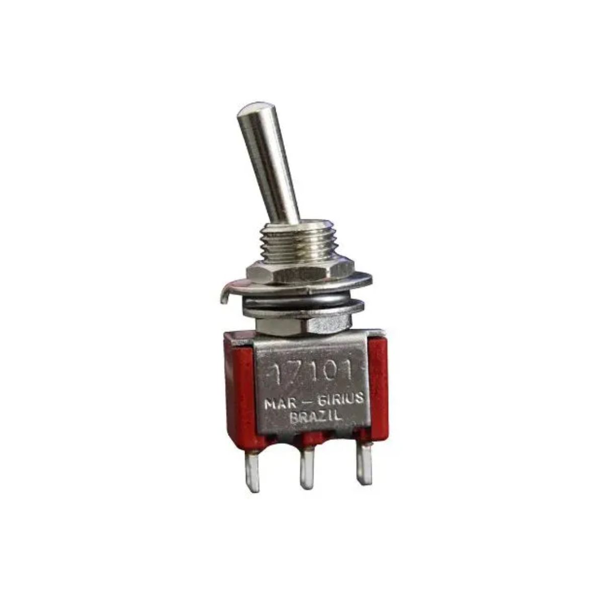 Chave Interruptor Alavanca Metalica Unipolar Liga/Liga 3/1A 120/250V Cromada Standard Terminal Faston - Margirius