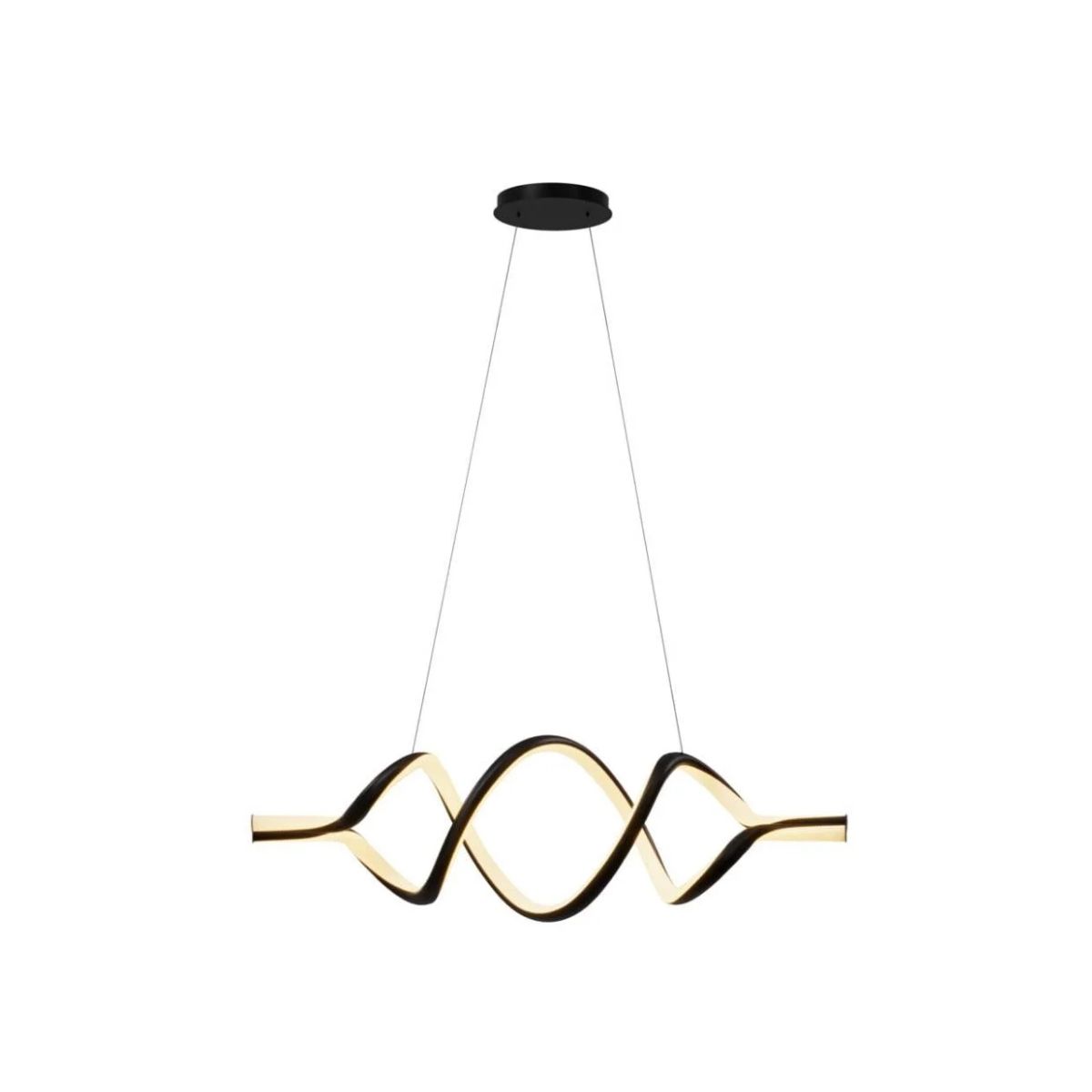 Luminária Pendente Led Horizon Dna Preto 48W Bivolt 3000K Branco Quente 2490Lm - Hevvy