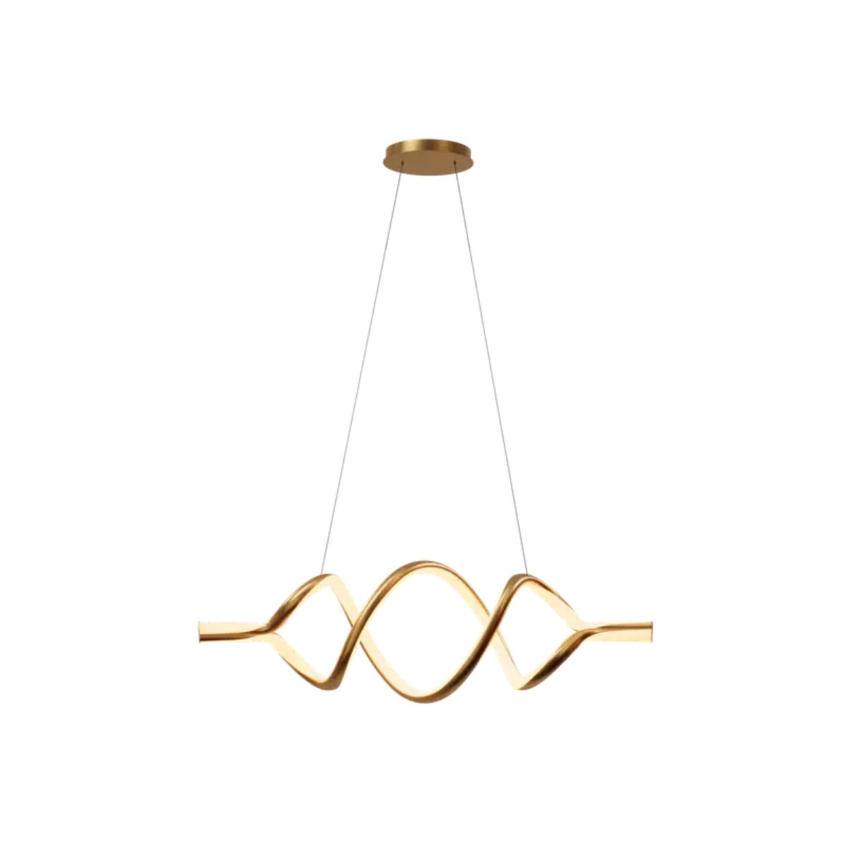 Luminária Pendente Led Horizon Dna Dourado 48W Bivolt 3000K Branco Quente 2490Lm - Hevvy