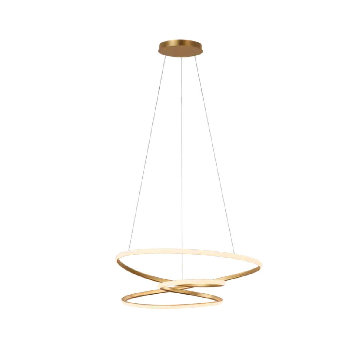 Luminária Pendente Led Horizon Snail Dourado 60W Bivolt 3000K Branco Quente 3200Lm - Hevvy