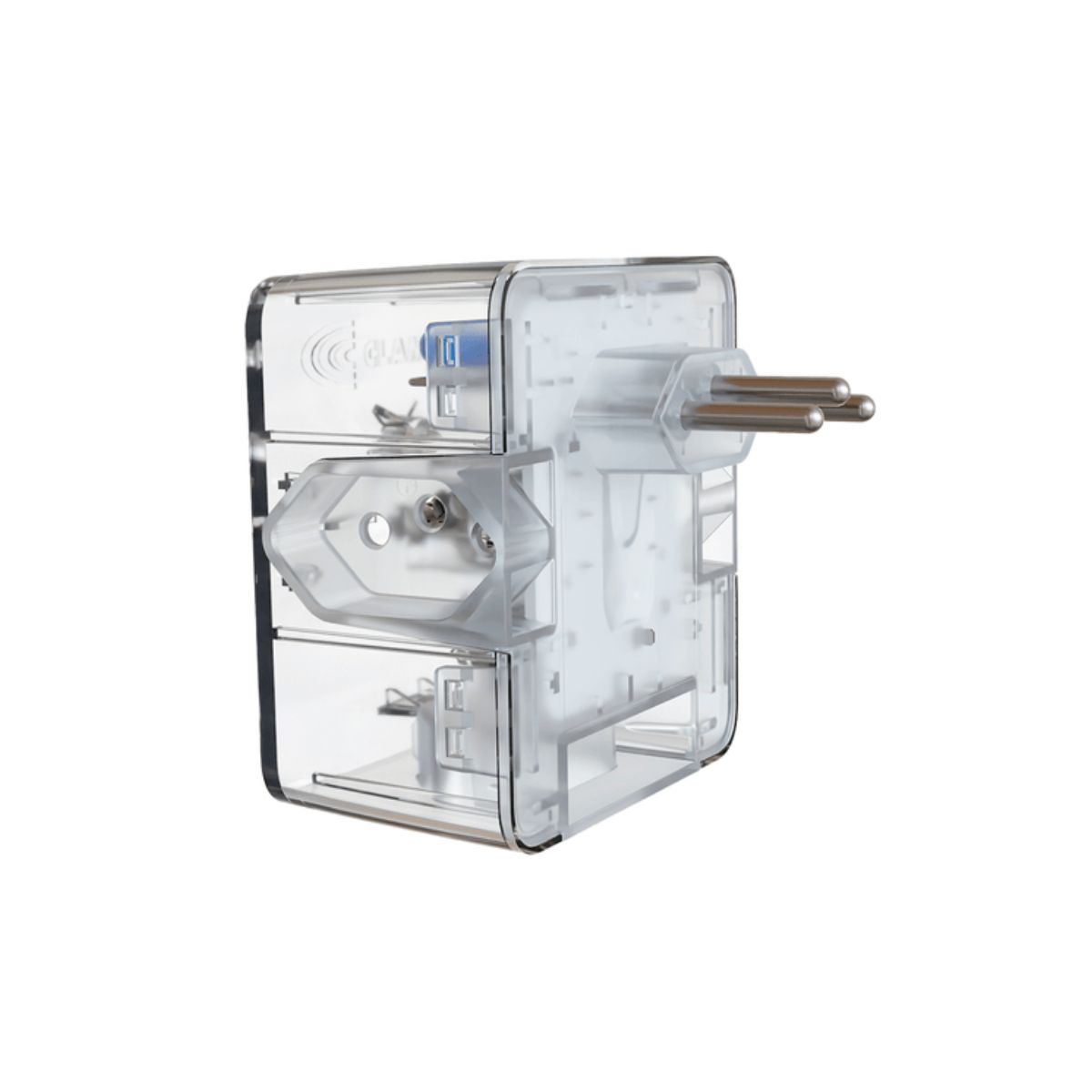 Protetor Surto Dps Tomada Iclamper 2P+T Bivolt 10A 4,5Ka Transparente Classe III Com 3 Tomadas - Clamper