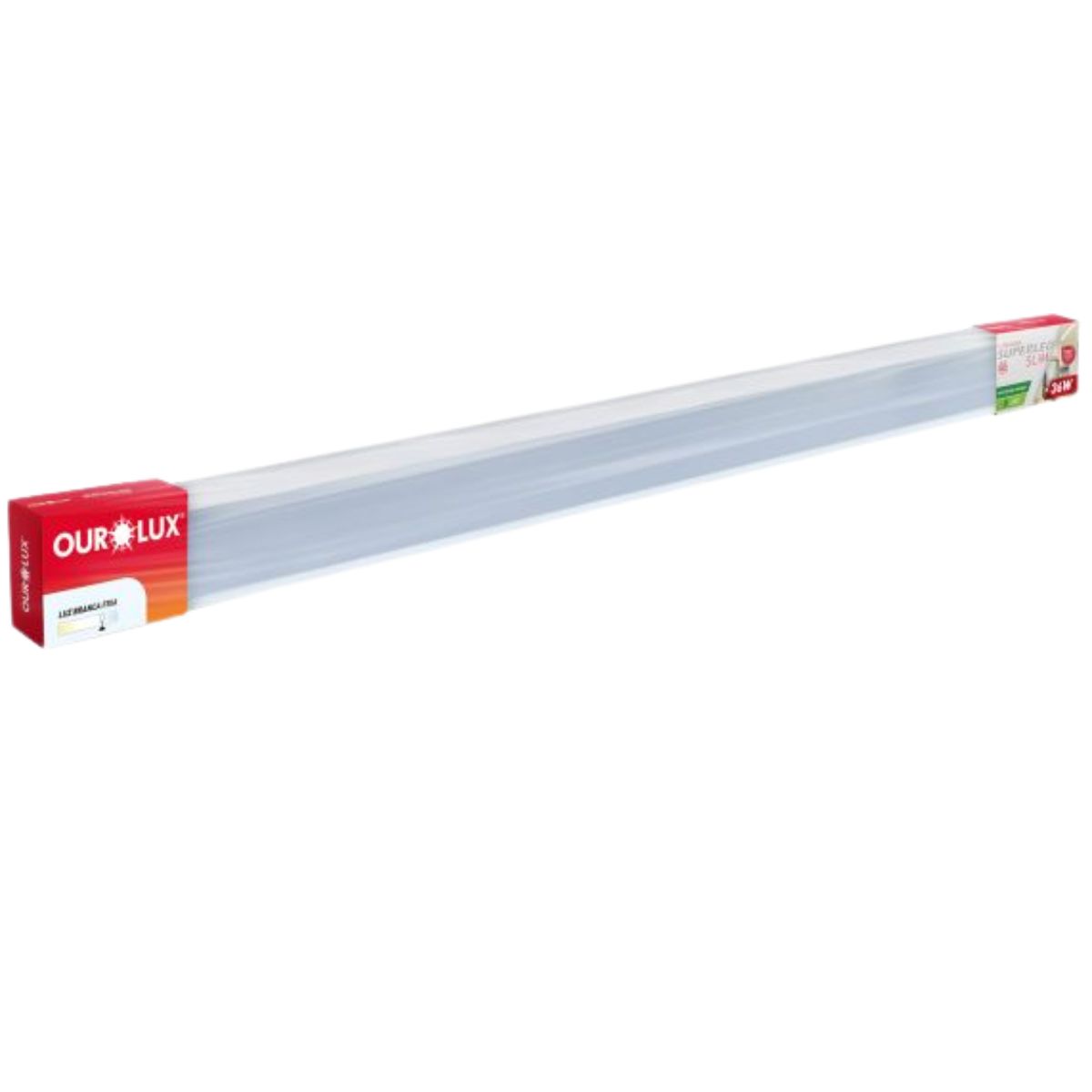 Luminária Linear Led Sobrepor Slim 36W Bivolt 6500K Luz Branca - Ourolux