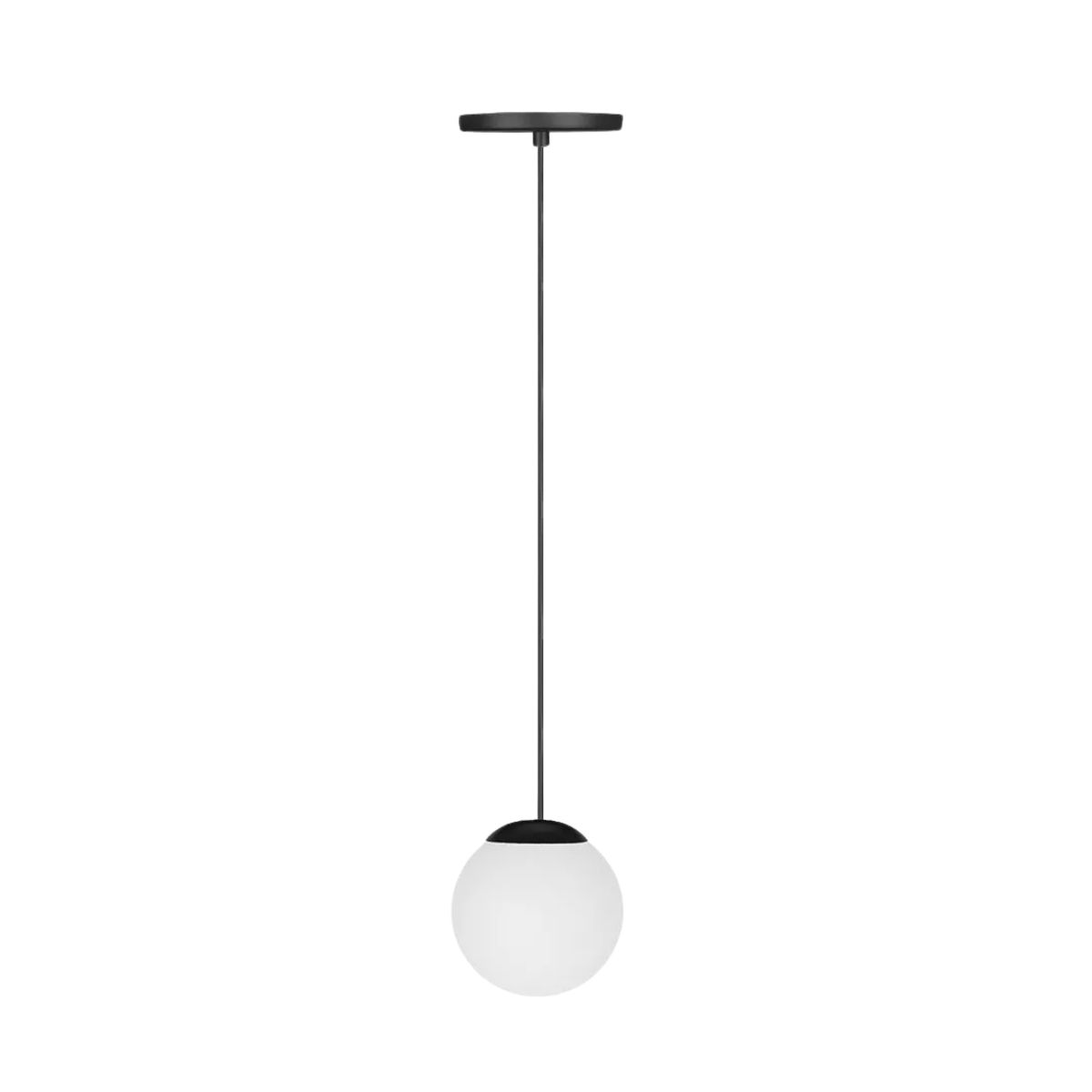 Luminária Pendente Hanover Preto Globo Fosco - Kin Light