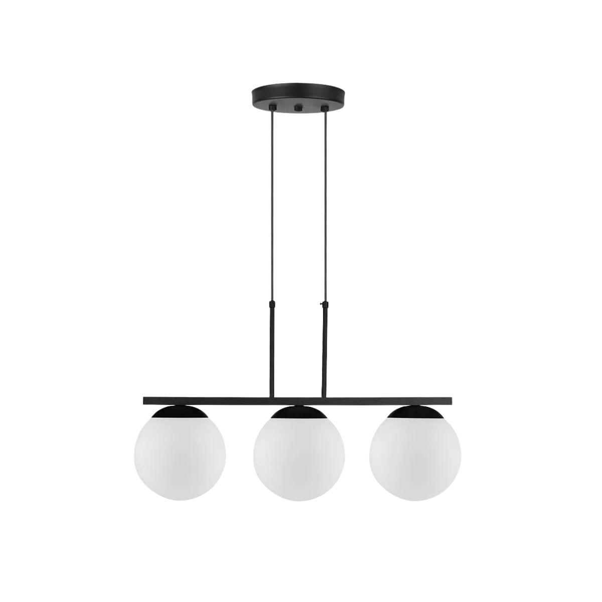 Luminaria Pendente Hanover Pt 3xe27 Globo Fosco