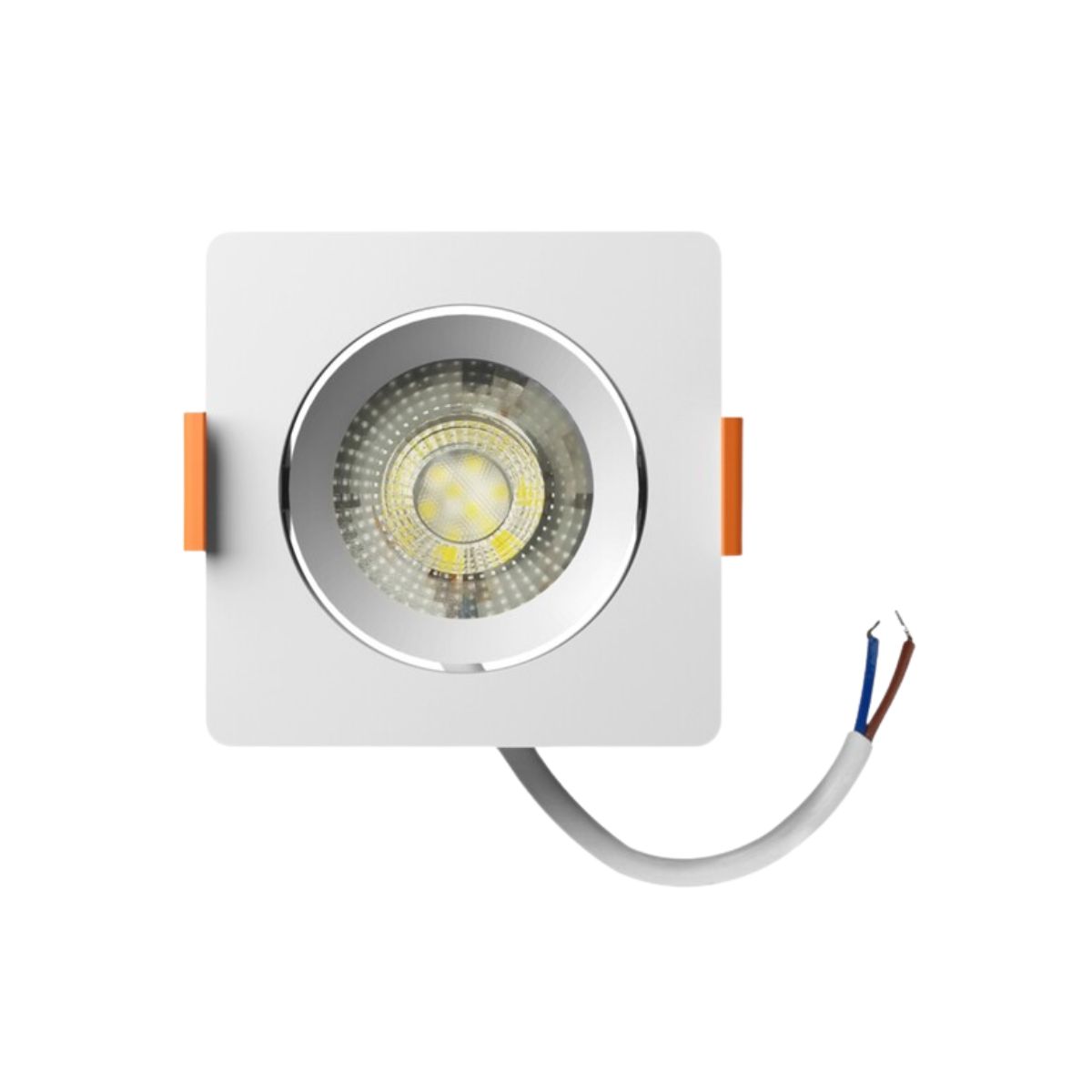 Luminária Spot Led Embutir Quadrado Branco 3W Bivolt 6500K Branco Frio 220Lm Foco Direcionável - Bronzearte