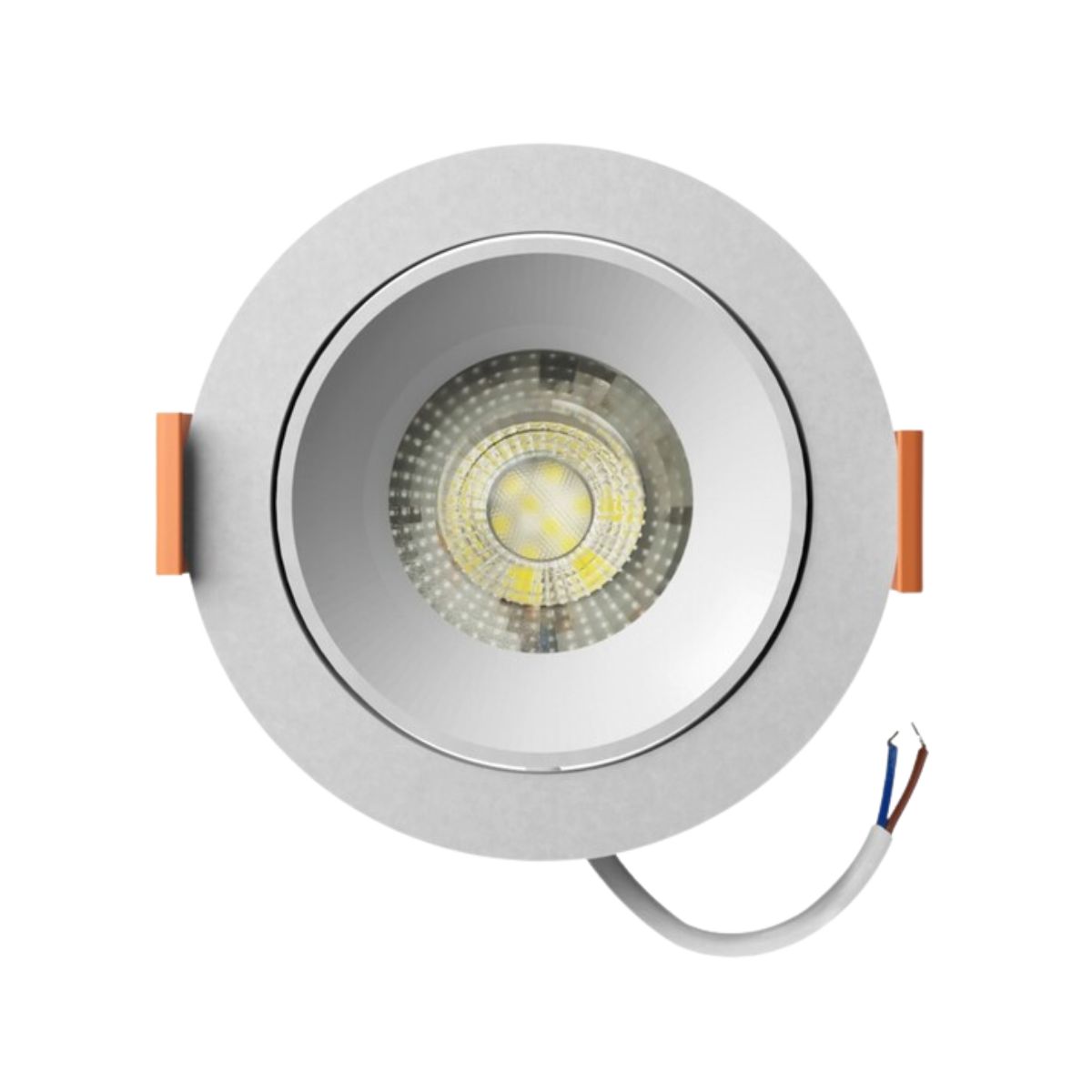 Luminária Spot Led Embutir Redonda Branca 5W Bivolt 6500K Branco Frio 400Lm Foco Direcionável - Bronzearte