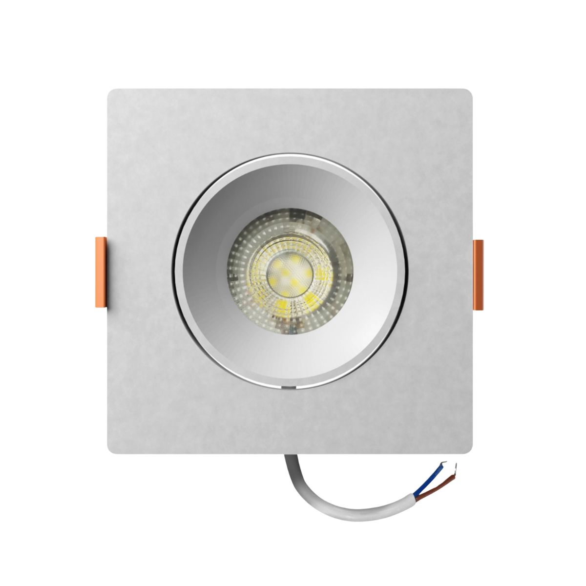 Luminária Spot Led Embutir Quadrado Branco 5W Bivolt 6500K Branco Frio 400Lm Foco Direcionável - Bronzearte