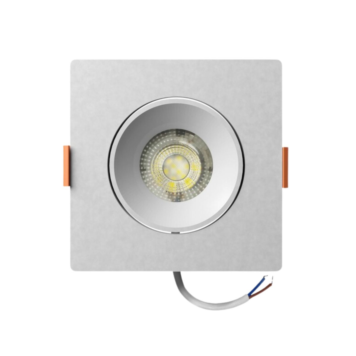 Luminária Spot Led Embutir Quadrado Branco 7W Bivolt 3000K Branco Quente 560Lm Foco Direcionável - Bronzearte