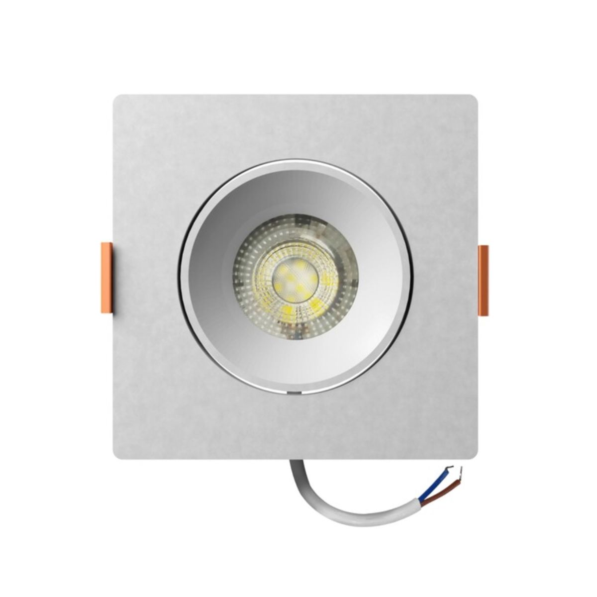 Luminária Spot Led Embutir Quadrado Branco 7W Bivolt 6500K Branco Frio 560Lm Foco Direcionável - Bronzearte