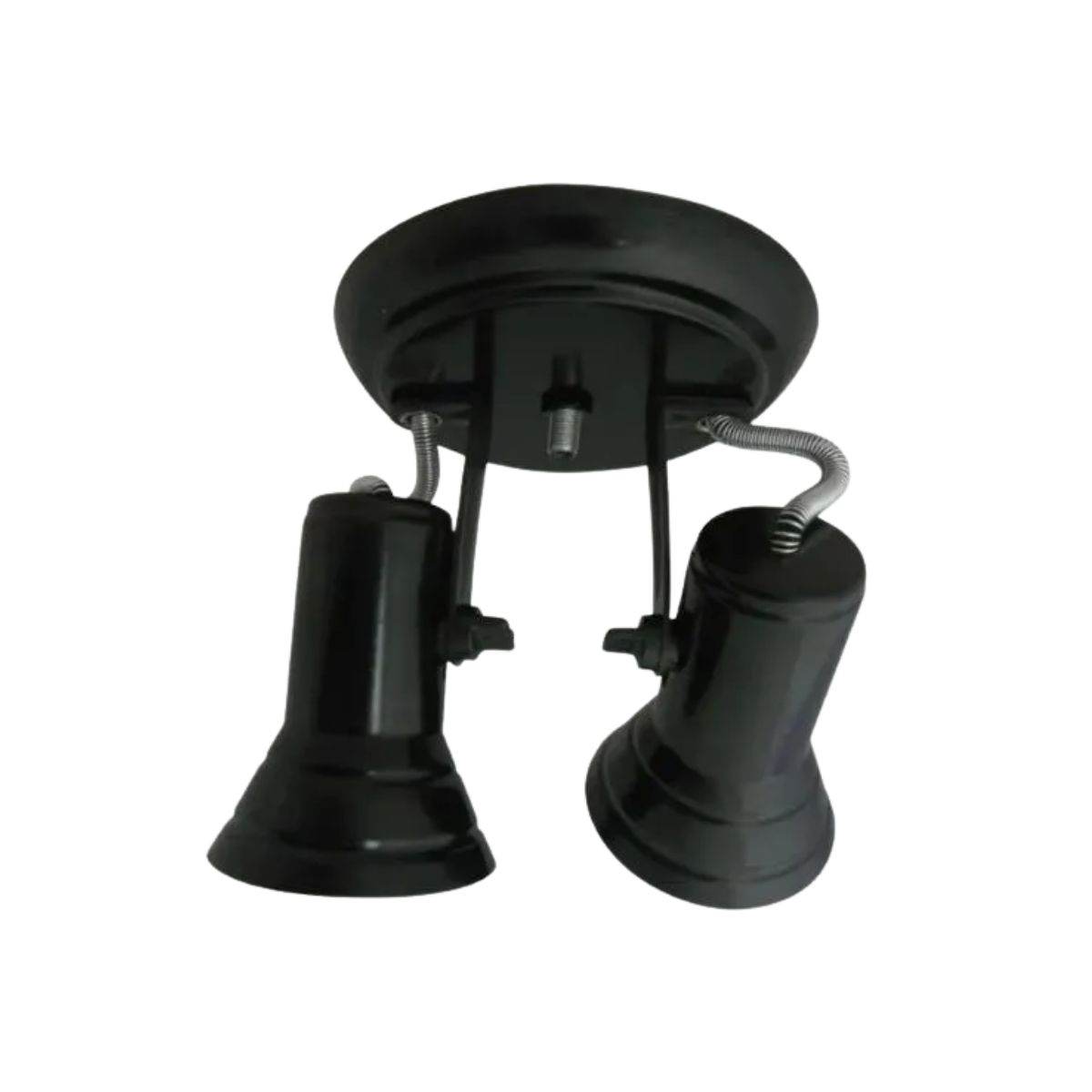 Luminária Spot Sobrepor Corneta Preto 2Xe27 Bivolt Foco Direcionável - Kin Light