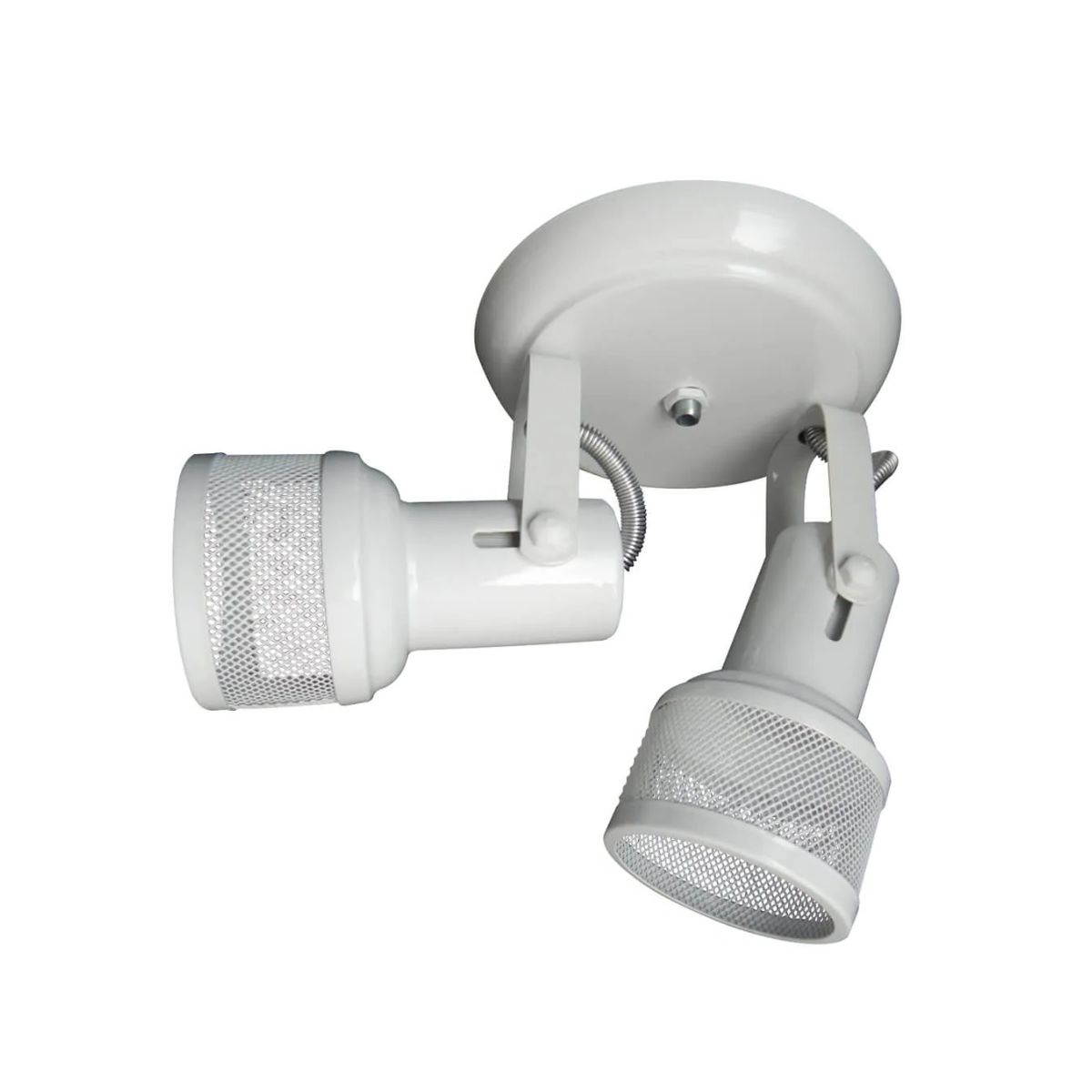 Luminária Spot Sobrepor Tela Branco 2Xe27 Bivolt Foco Direcionável - Kin Light