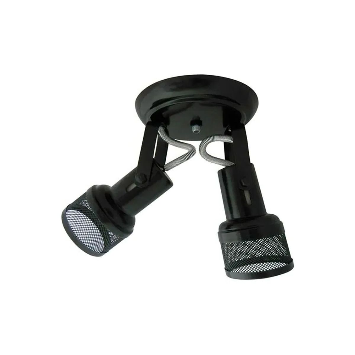 Luminária Spot Sobrepor Tela Preto 2Xe27 Bivolt Foco Direcionável - Kin Light