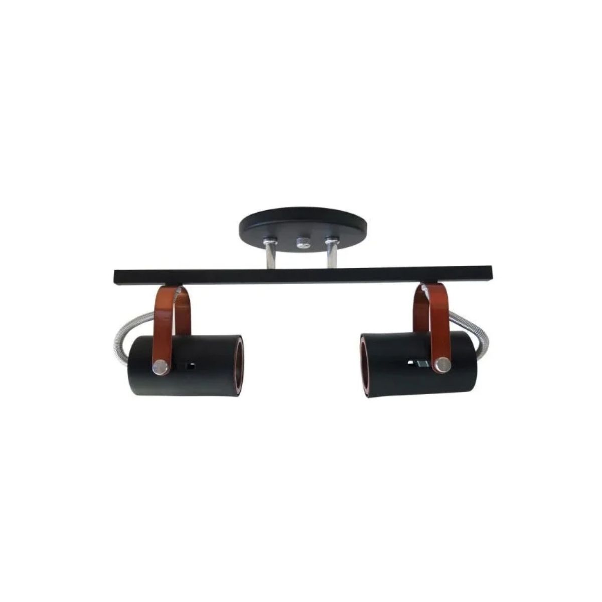 Luminária Spot Trilho Gu10 Preto Cobreado 2Xgu10 Bivolt Foco Direcionável - Kin Light