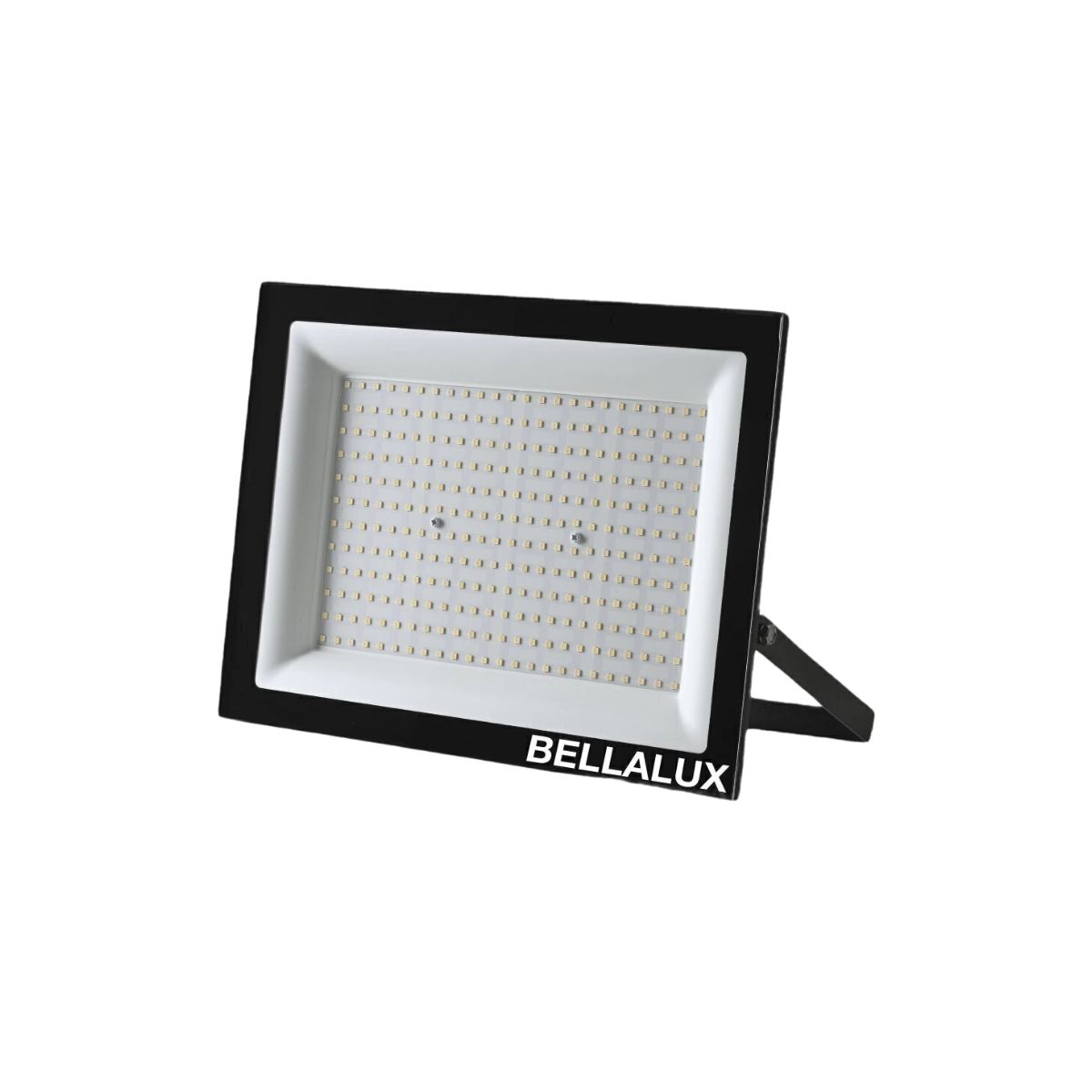 Luminária Refletor Led Retangular Sobrepor Preto 200W Bivolt 6500K Branco Frio 16000Lm Difusor Vidro Temperado C/Protetor Surto 2Kv - Bellalux