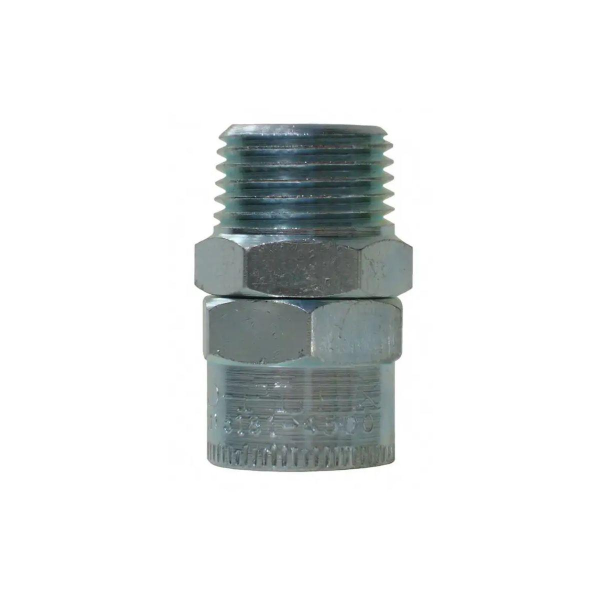 Conector Eletroduto Macho Zamak Zincado 1/2 Bsp Reto Giratório - Ekoflex