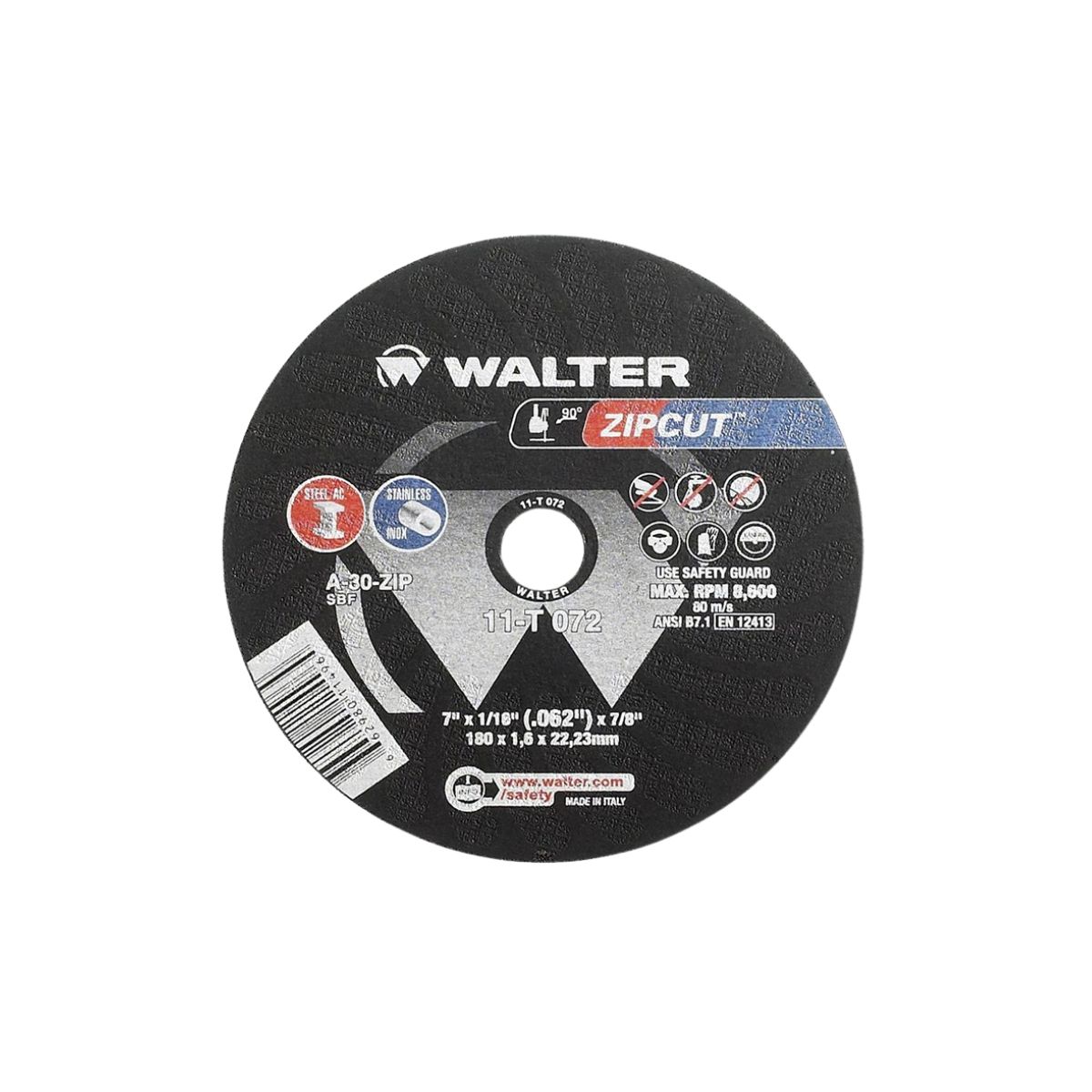 Disco Corte Zipcut 7Polx7/8 1/16 - Walter