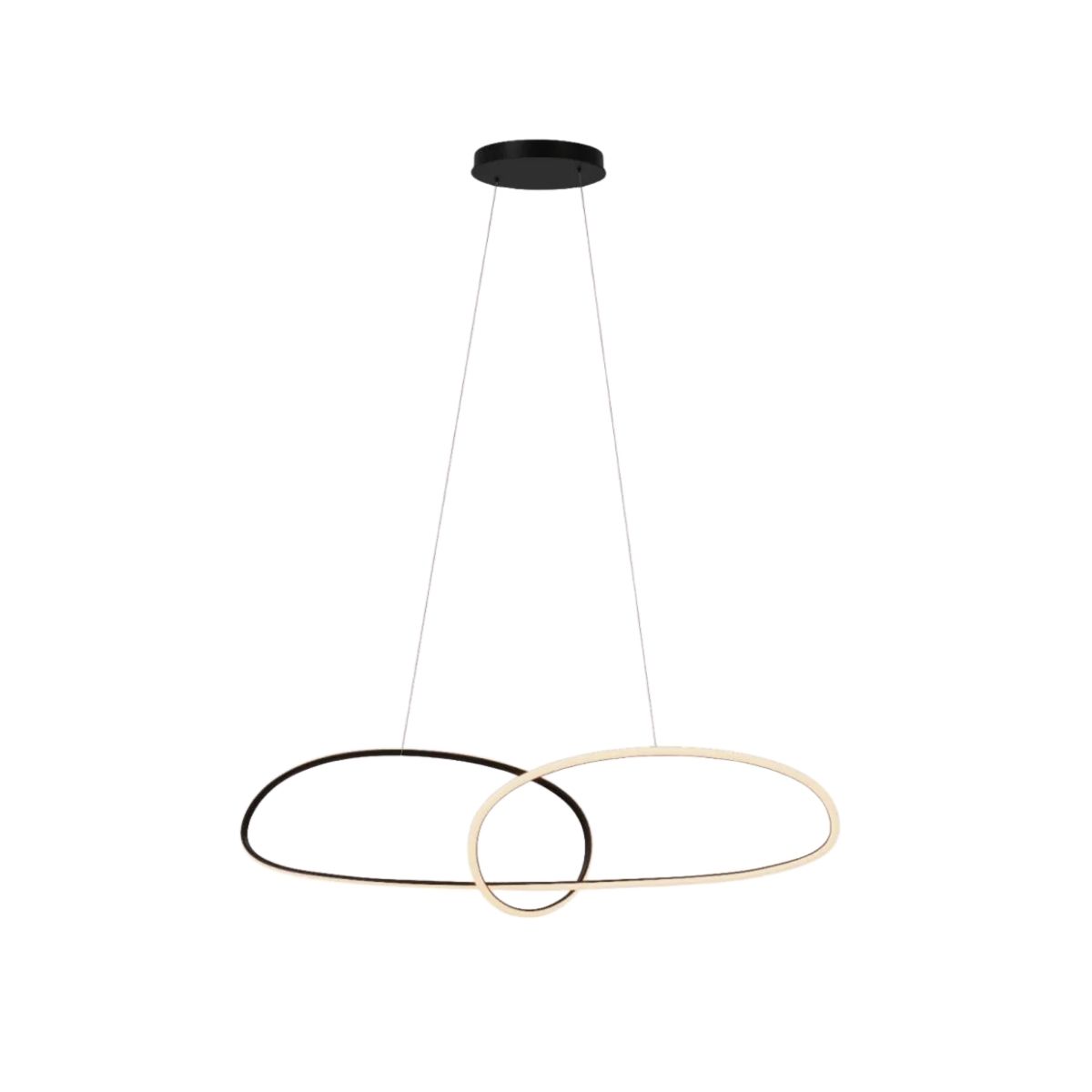 Luminária Pendente Led Sobrepor Horizon Black Preto 32W Bivolt 3000K Branco Quente 1760Lm - Hevvy