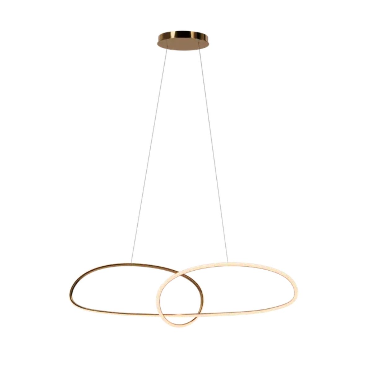 Luminária Pendente Led Sobrepor Horizon Gold Dourado 32W Bivolt 3000K Branco Quente 1760Lm - Hevvy