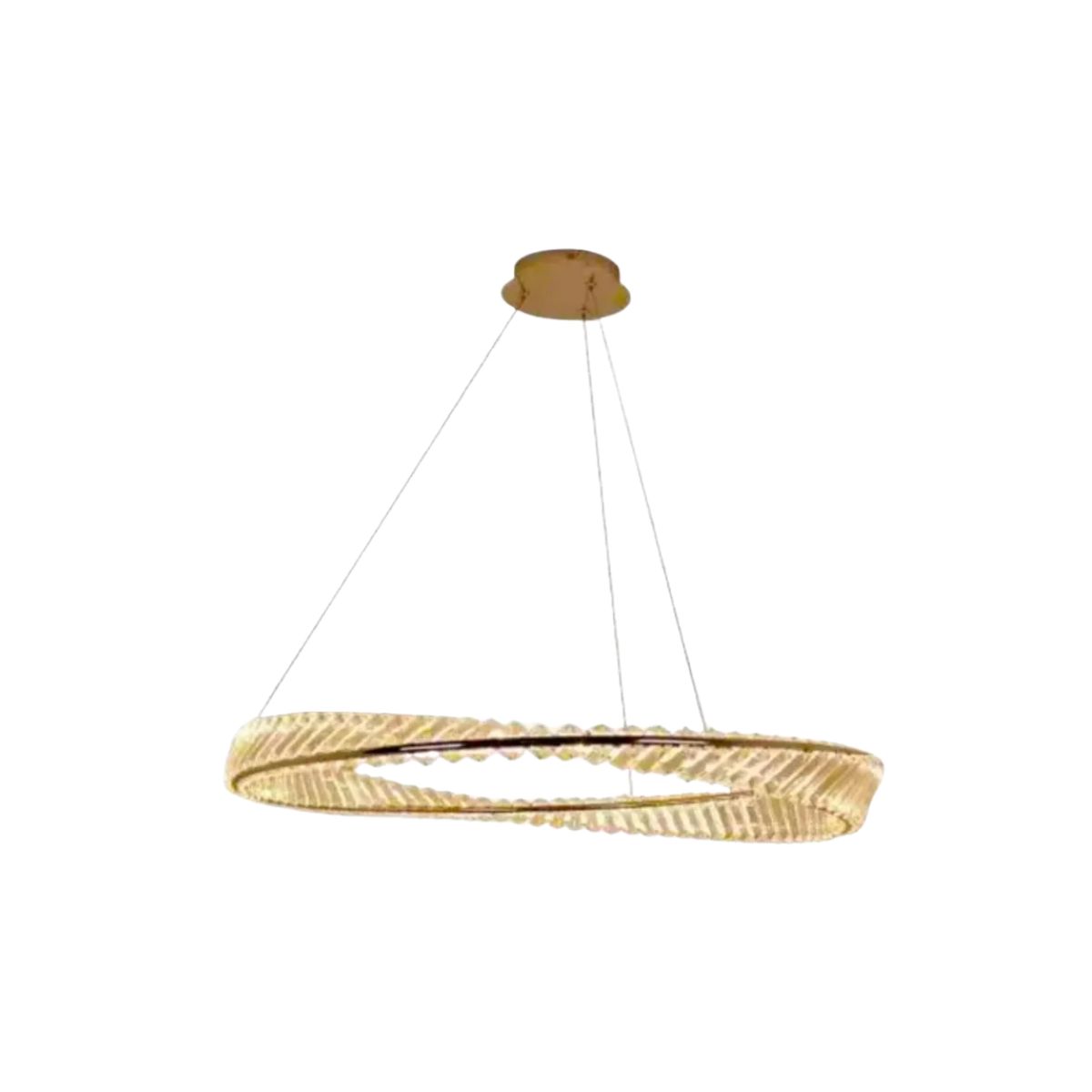 Luminária Pendente Led Sobrepor Voyager Cromado/Transparente 34W Bivolt 3000K Branco Quente 3400Lm - Hevvy