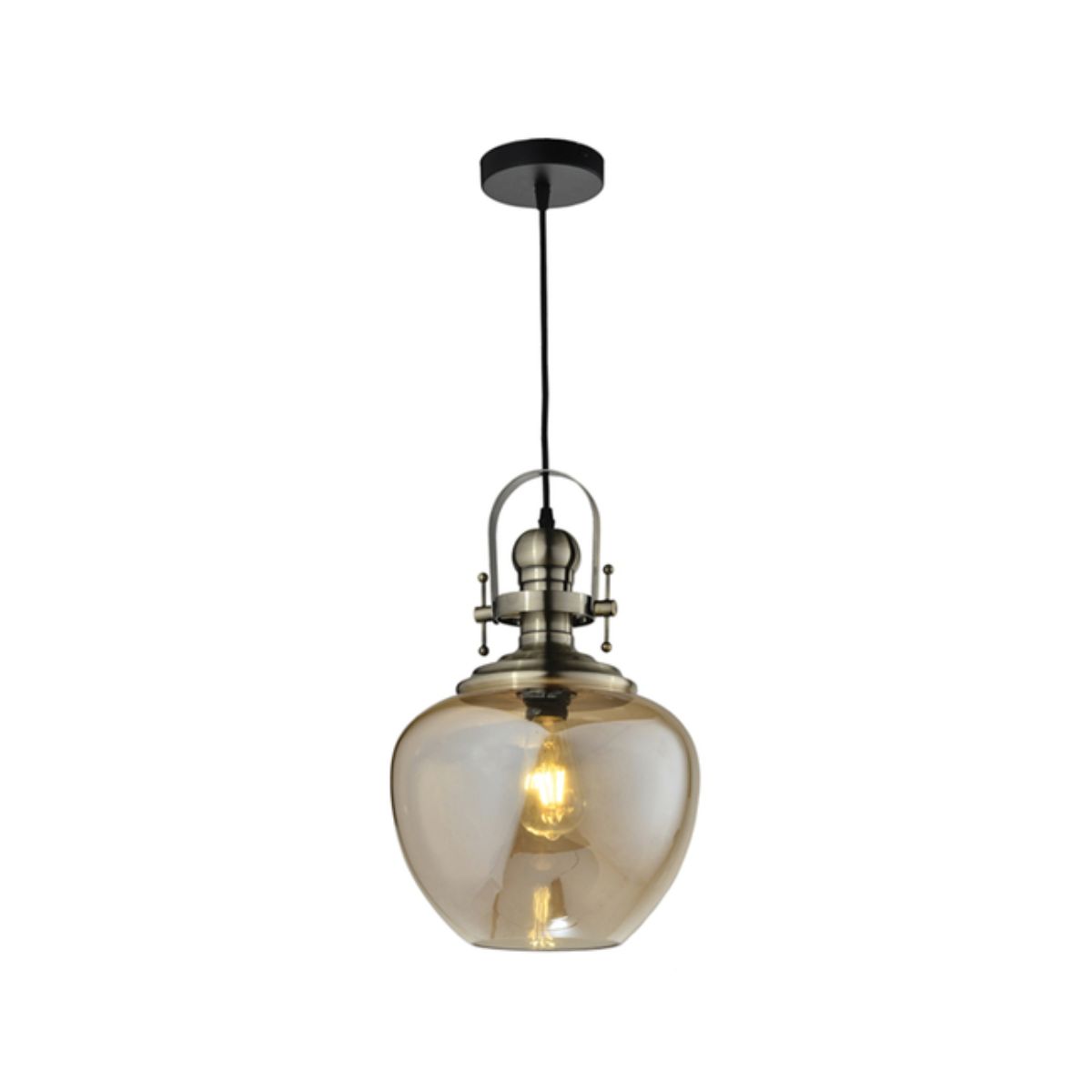 Luminária Pendente Led Aisha Fume E27 Bivolt - Hevvy