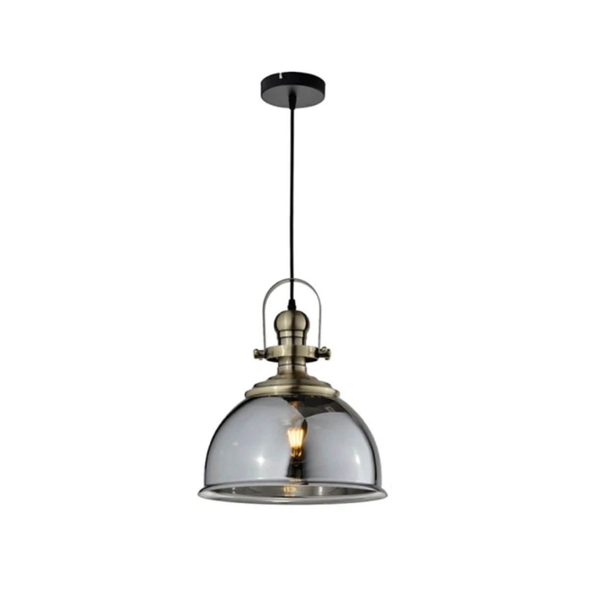 Luminária Pendente Led Aisha Fume E27 Bivolt - Hevvy