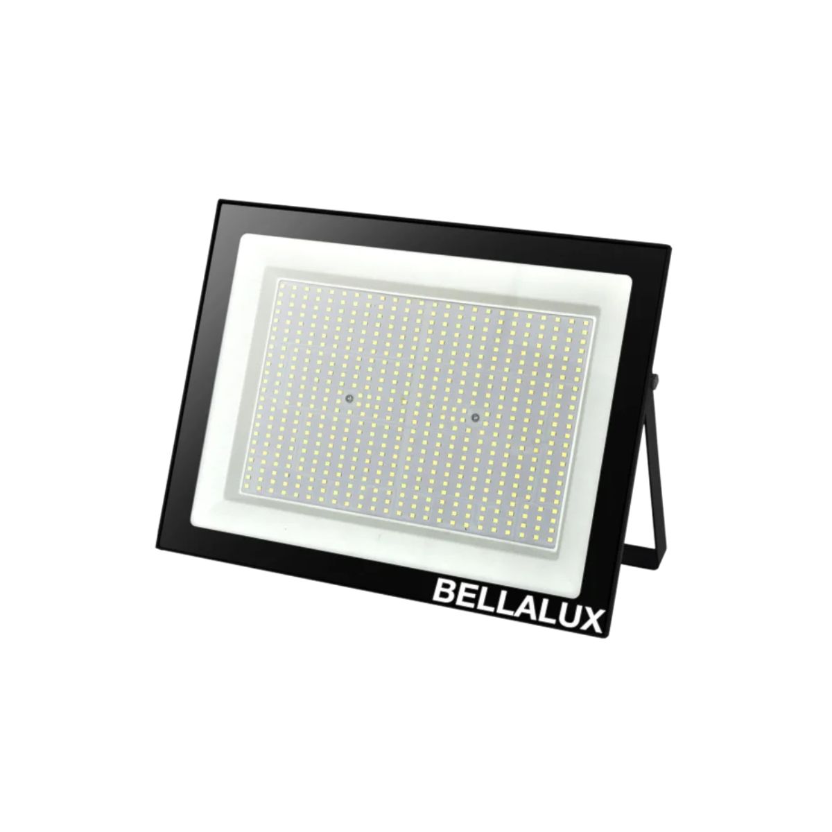 Luminária Refletor Led Retangular Sobrepor Preto 300W Bivolt 6500K Branco Frio 24000Lm Difusor Vidro Temperado C/Protetor Surto 2Kv Ip65 - Bellalux