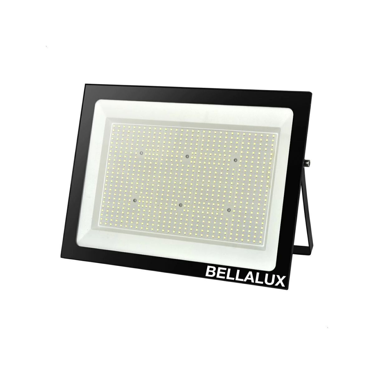 Luminária Refletor Led Retangular Sobrepor Preto 500W Bivolt 6500K Branco Frio 40000Lm Difusor Vidro Temperatura C/Protetor Surto 2Kv Ip65 - Bellalux