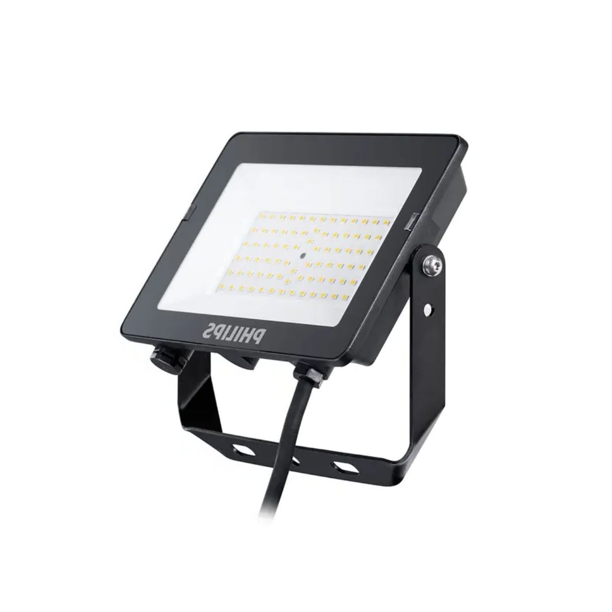Luminária Refletor Led Retangular Preto 50W Bivolt 6500K Branco Frio 5000Lm Difusor Policarbonato 110G Ip65 - Philips