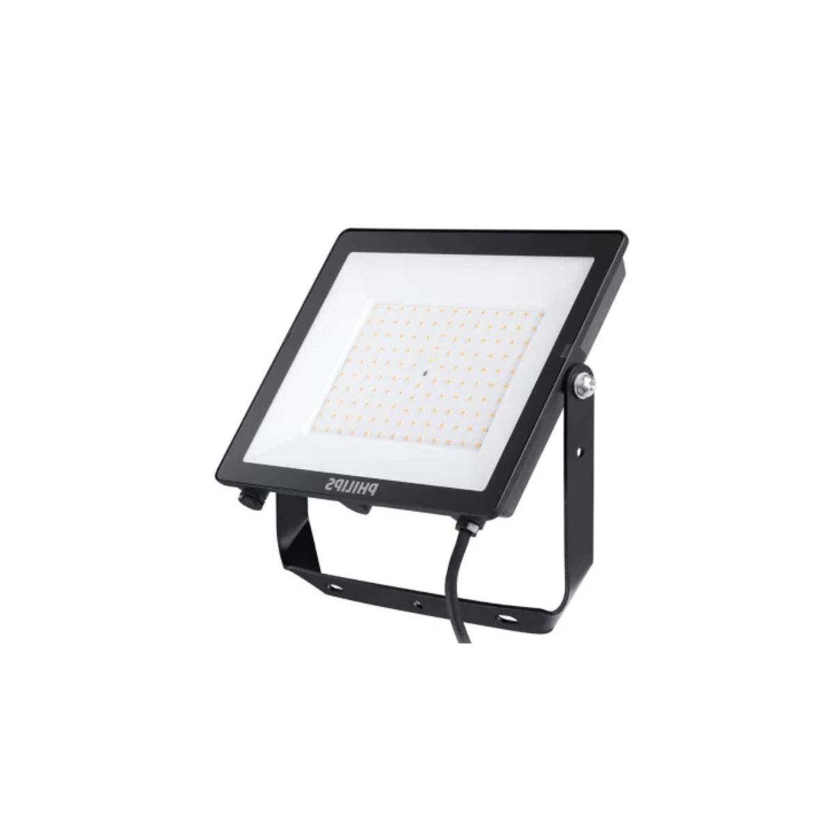 Luminária Refletor Led Retangular Preto 100W Bivolt 6500K Branco Frio 10000Lm Difusor Policarbonato 110G Ip65 - Philips