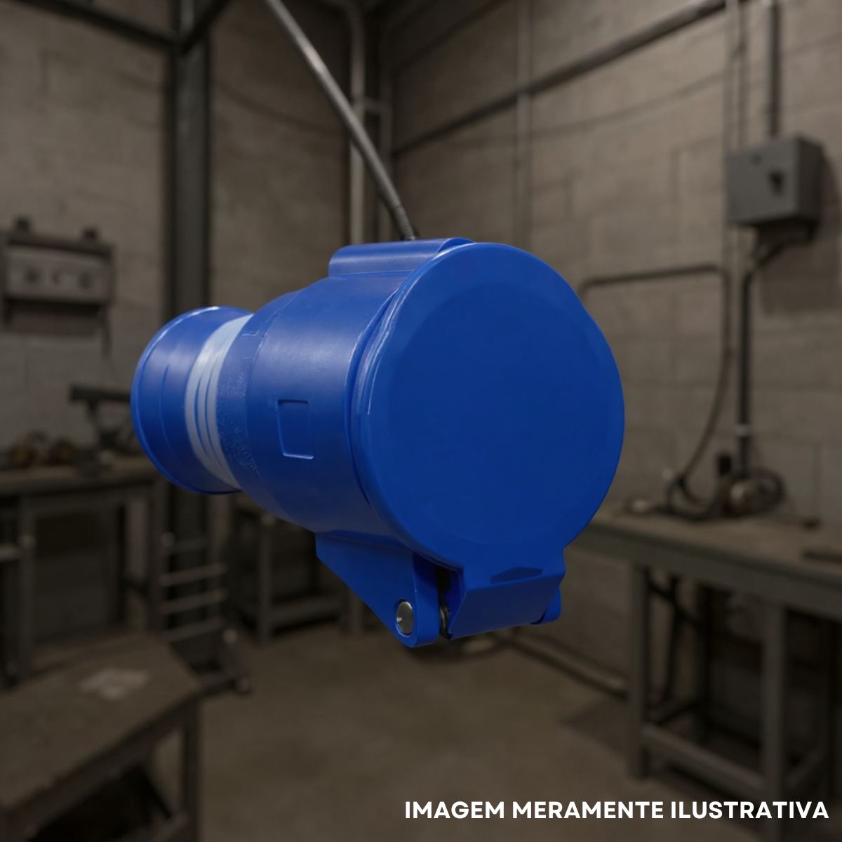 Tomada Industrial Femea Movel Acoplador 3p+t 32a 200/250v Azul
