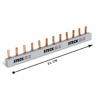 Barramento Bifásico Para 12 Disjuntor Din 80A S2F210B - Steck