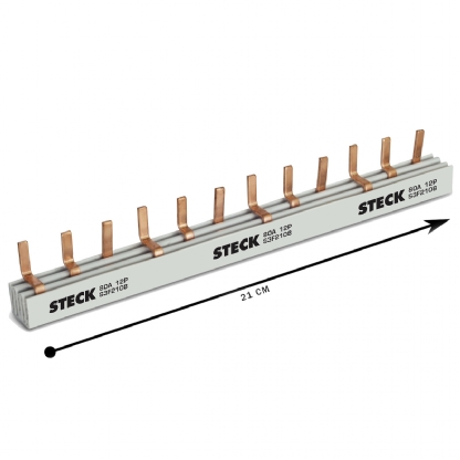 Kit Barramento Trifásico Para 12 Disjuntor Din 80A S3F210B - Steck