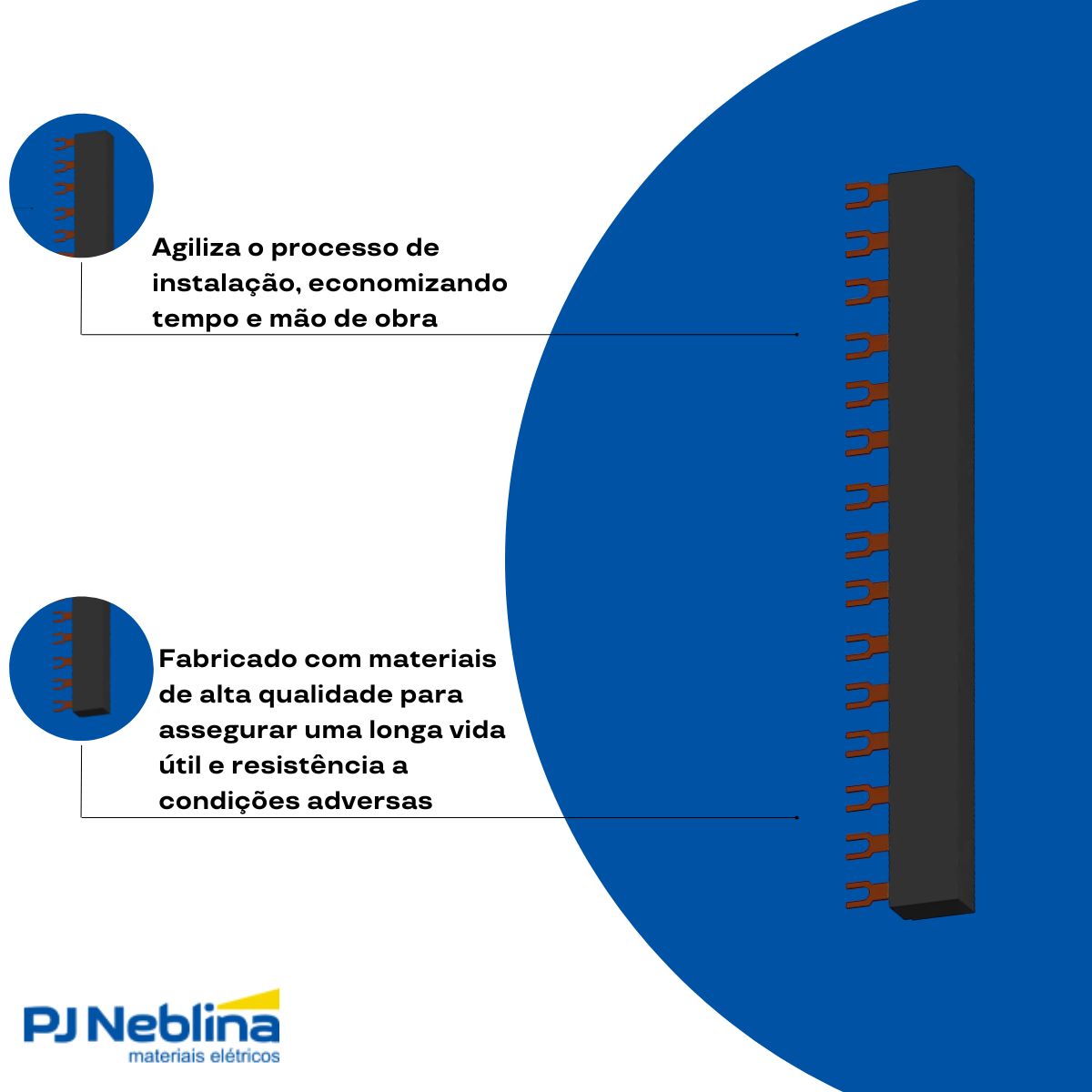 Barramento Elétrico Trifásico 15 Polos (Garfo) Preto 63A 3Rv2 - Siemens
