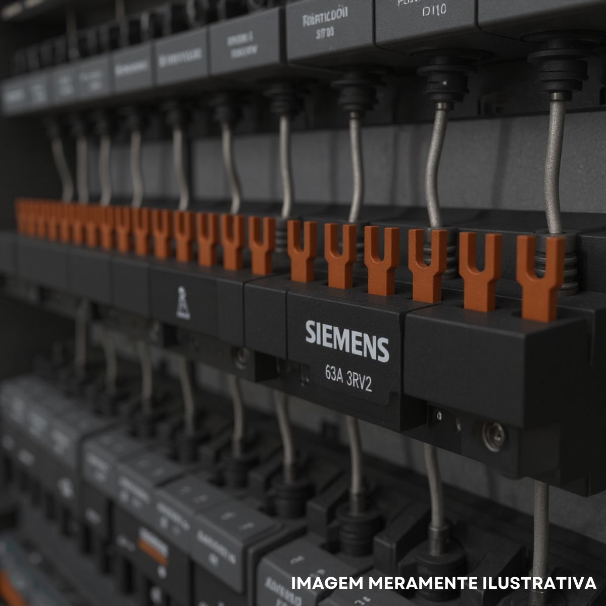 Barramento Elétrico Trifásico 15 Polos (Garfo) Preto 63A 3Rv2 - Siemens