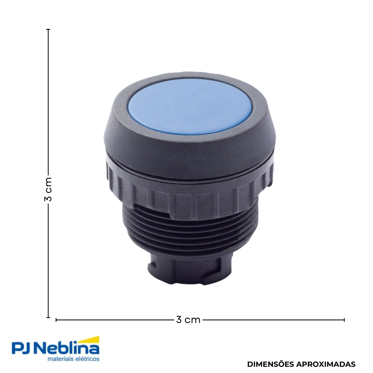 Botão Comando Pulsador Faceado Redondo 30 mm Plástico Azul - Ace Schmersal