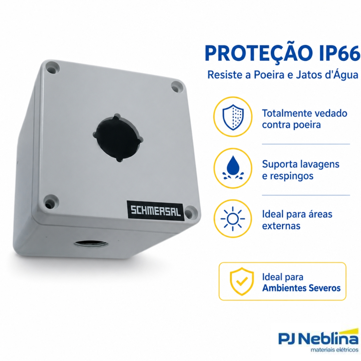 Botoeira Comando Vazia 1 Furo 22Mm Abs Cinza Ip66 - Ace Schmersal
